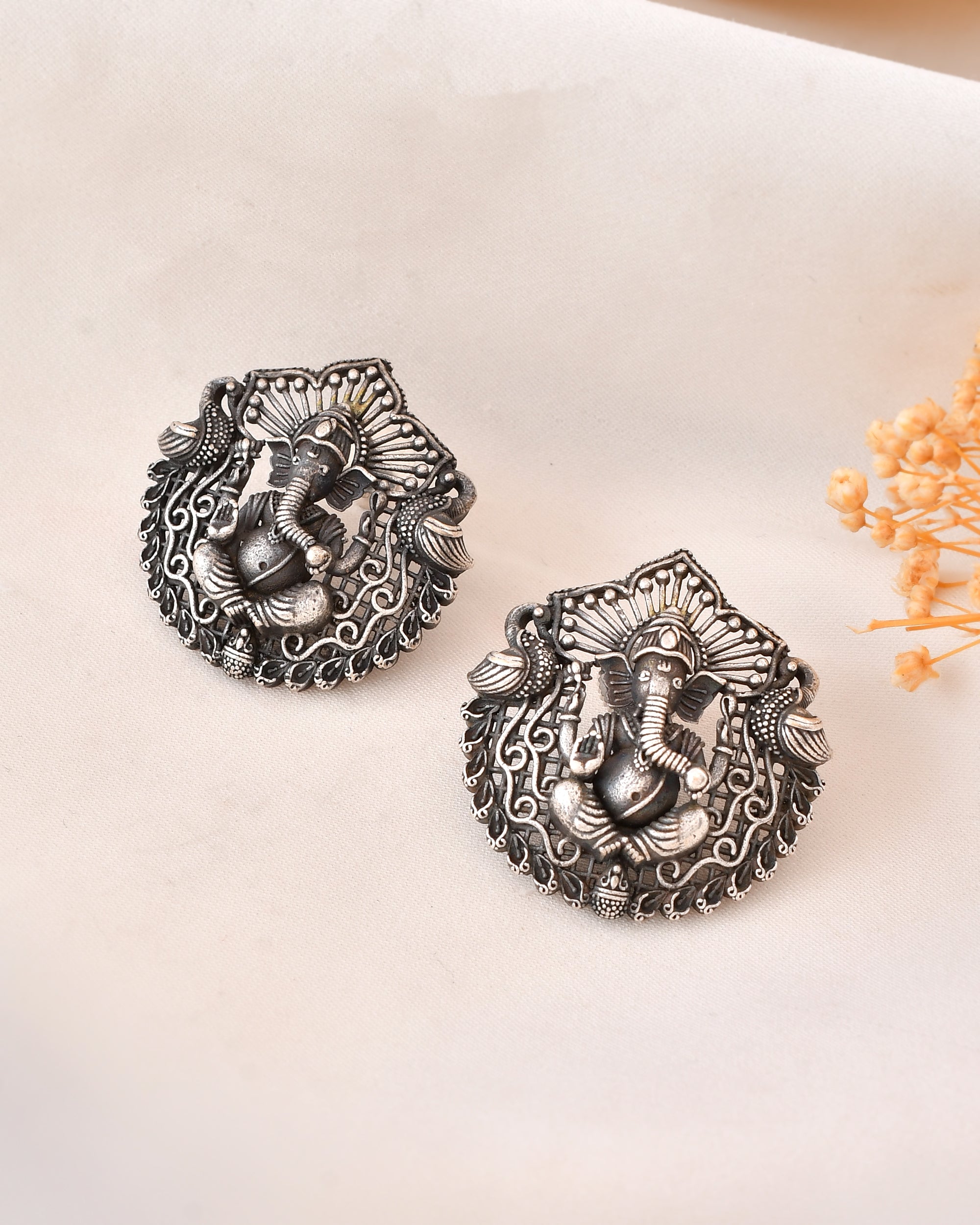 Ganesha Blessing Dandiya Stud Earrings